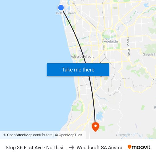 Stop 36 First Ave - North side to Woodcroft SA Australia map