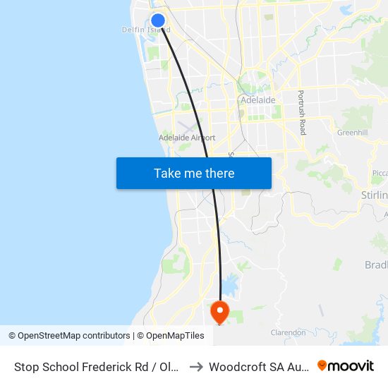 Stop School Frederick Rd / Old Port Rd to Woodcroft SA Australia map