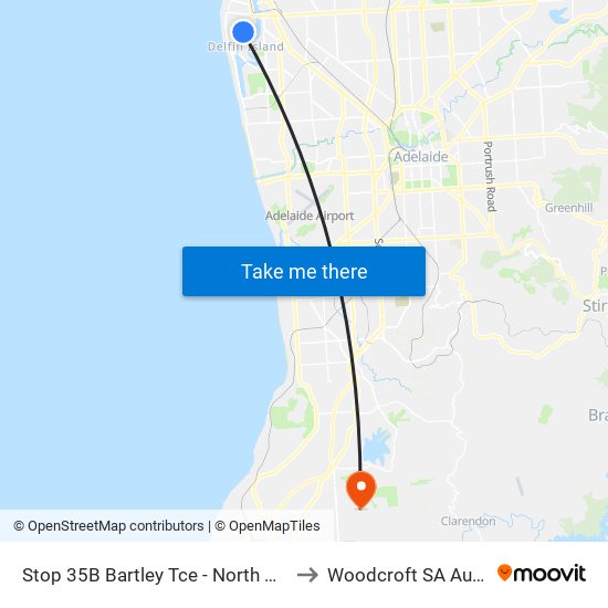 Stop 35B Bartley Tce - North West side to Woodcroft SA Australia map