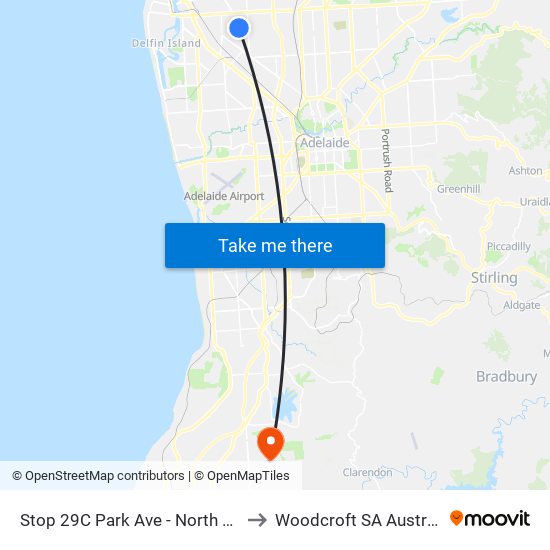 Stop 29C Park Ave - North side to Woodcroft SA Australia map