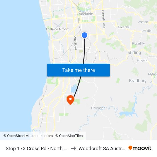 Stop 173 Cross Rd - North side to Woodcroft SA Australia map