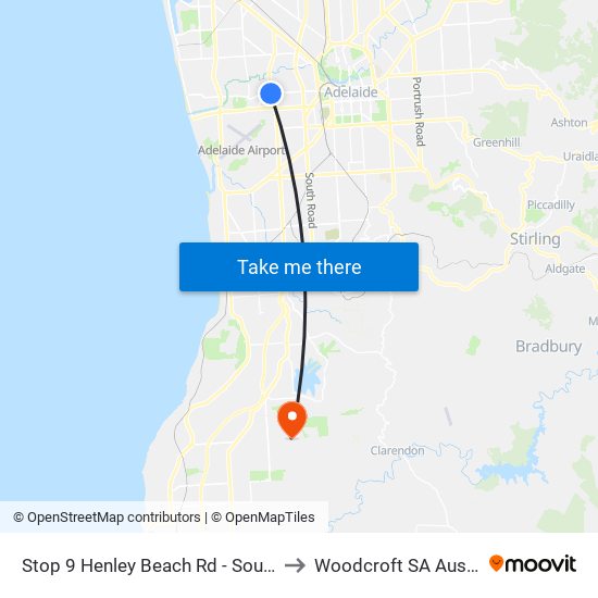Stop 9 Henley Beach Rd - South side to Woodcroft SA Australia map