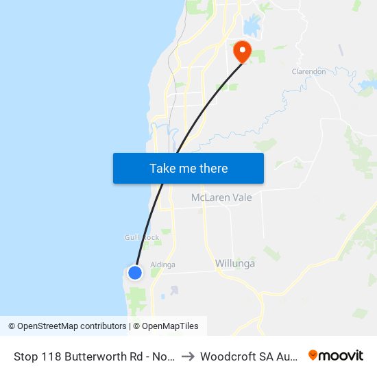 Stop 118 Butterworth Rd - North side to Woodcroft SA Australia map