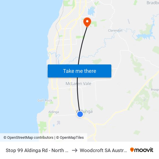 Stop 99 Aldinga Rd - North side to Woodcroft SA Australia map