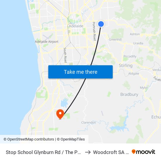 Stop School Glynburn Rd / The Parade - West side to Woodcroft SA Australia map
