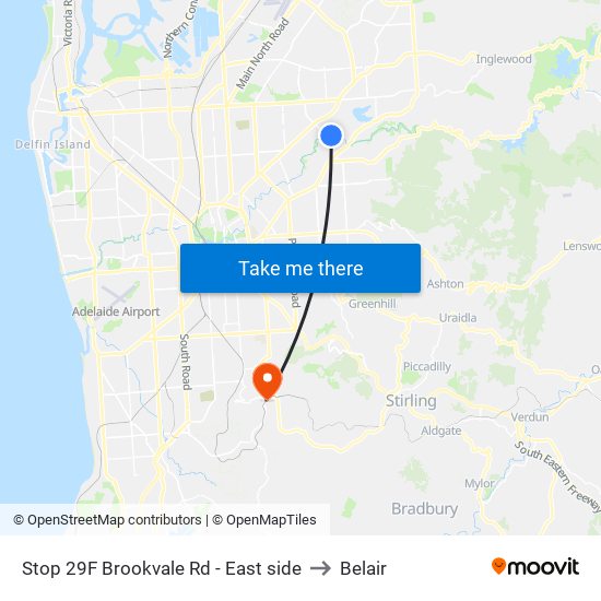 Stop 29F Brookvale Rd - East side to Belair map