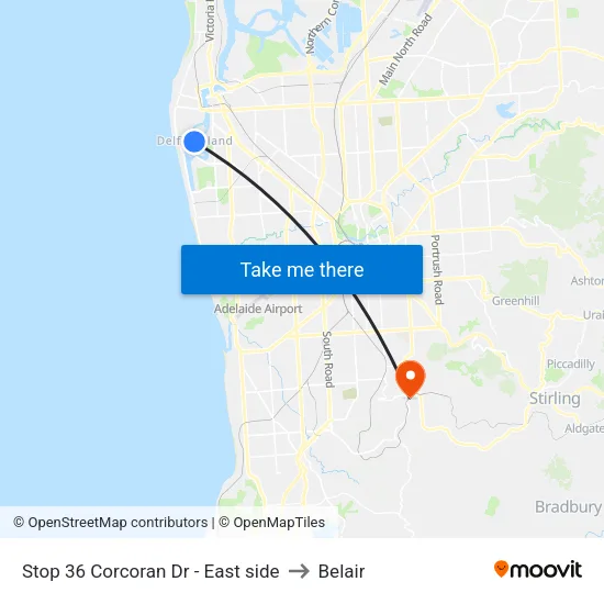 Stop 36 Corcoran Dr - East side to Belair map