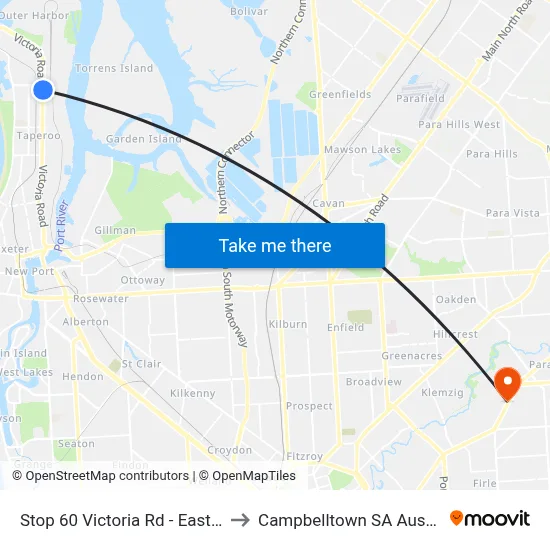 Stop 60 Victoria Rd - East side to Campbelltown SA Australia map