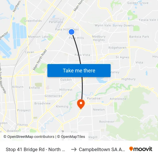 Stop 41 Bridge Rd - North West side to Campbelltown SA Australia map