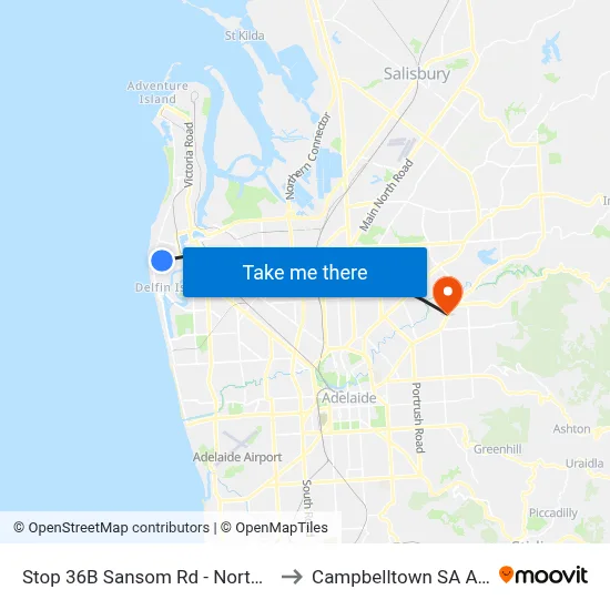 Stop 36B Sansom Rd - North East side to Campbelltown SA Australia map