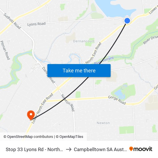 Stop 33 Lyons Rd - North side to Campbelltown SA Australia map