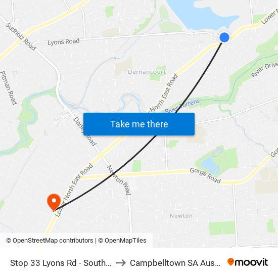 Stop 33 Lyons Rd - South side to Campbelltown SA Australia map