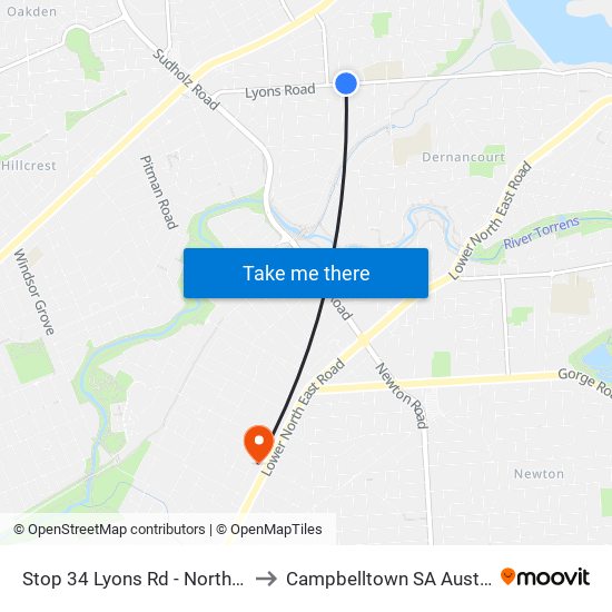 Stop 34 Lyons Rd - North side to Campbelltown SA Australia map