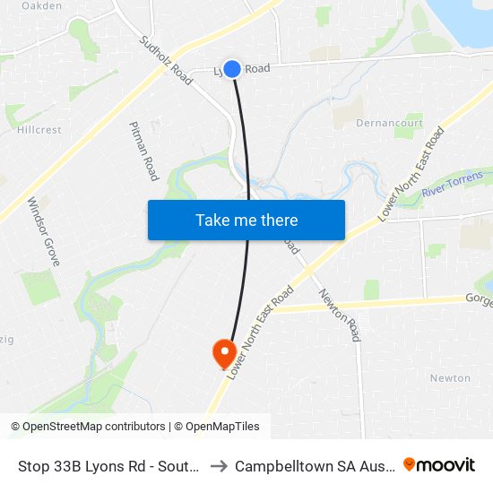Stop 33B Lyons Rd - South side to Campbelltown SA Australia map