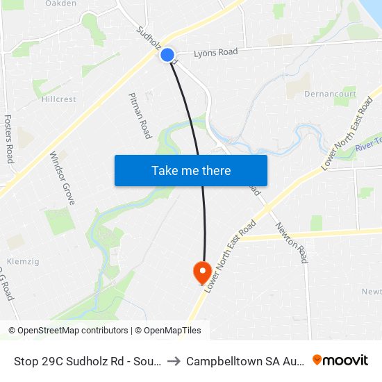Stop 29C Sudholz Rd - South side to Campbelltown SA Australia map