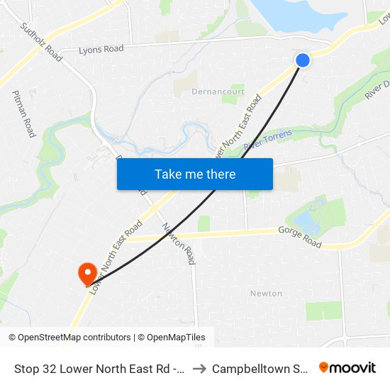 Stop 32 Lower North East Rd - South East side to Campbelltown SA Australia map