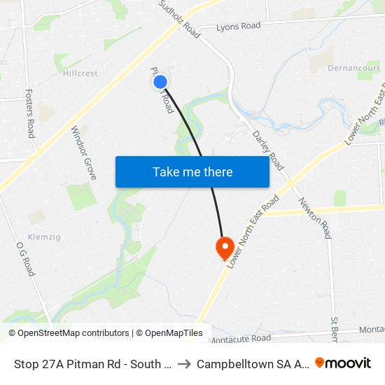 Stop 27A Pitman Rd - South West side to Campbelltown SA Australia map