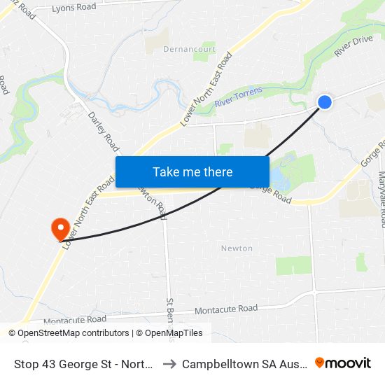 Stop 43 George St - North side to Campbelltown SA Australia map