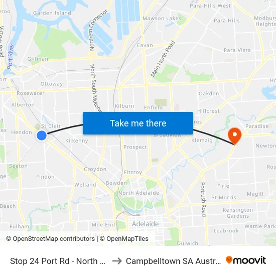 Stop 24 Port Rd - North side to Campbelltown SA Australia map