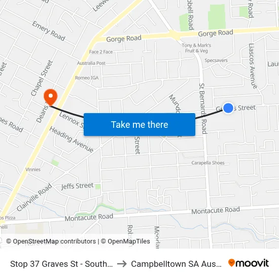 Stop 37 Graves St - South side to Campbelltown SA Australia map