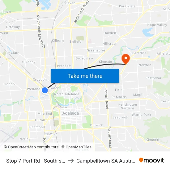 Stop 7 Port Rd - South side to Campbelltown SA Australia map