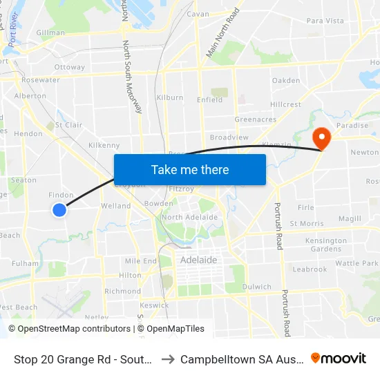 Stop 20 Grange Rd - South side to Campbelltown SA Australia map