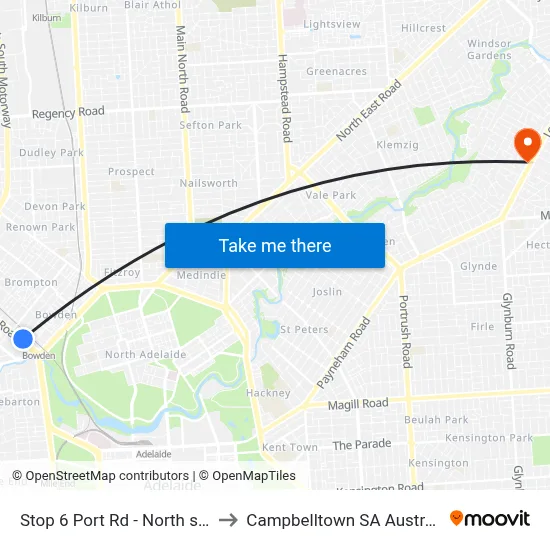 Stop 6 Port Rd - North side to Campbelltown SA Australia map