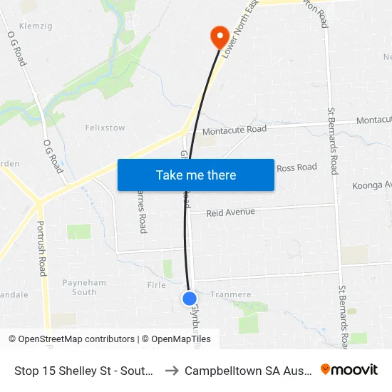 Stop 15 Shelley St - South side to Campbelltown SA Australia map
