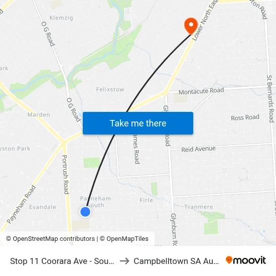 Stop 11 Coorara Ave - South side to Campbelltown SA Australia map