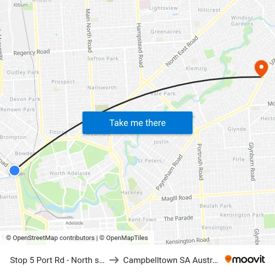 Stop 5 Port Rd - North side to Campbelltown SA Australia map