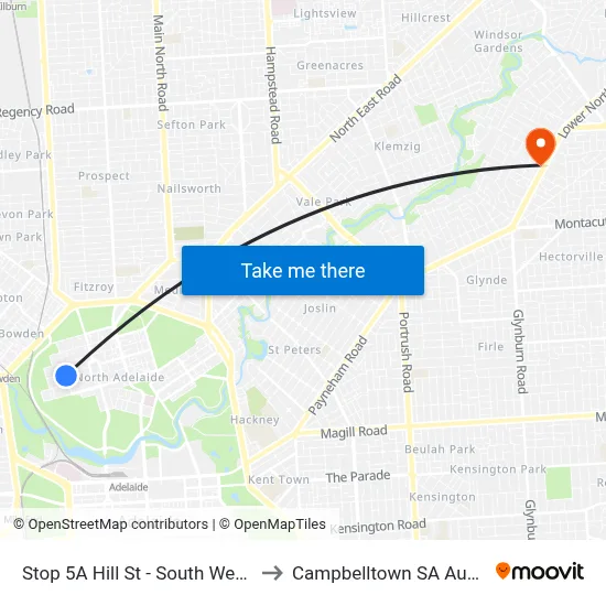Stop 5A Hill St - South West side to Campbelltown SA Australia map