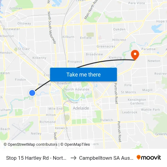 Stop 15 Hartley Rd - North side to Campbelltown SA Australia map