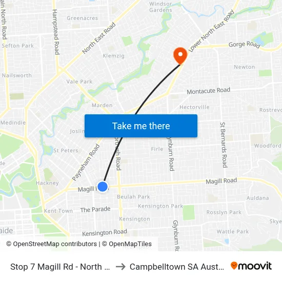 Stop 7 Magill Rd - North side to Campbelltown SA Australia map