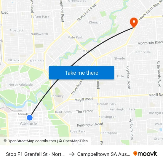 Stop F1 Grenfell St - North side to Campbelltown SA Australia map