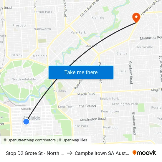 Stop D2 Grote St - North side to Campbelltown SA Australia map