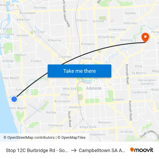 Stop 12C Burbridge Rd - South side to Campbelltown SA Australia map