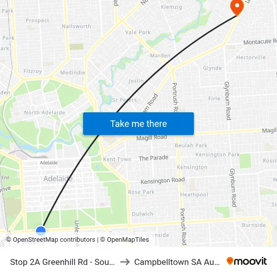 Stop 2A Greenhill Rd - South side to Campbelltown SA Australia map
