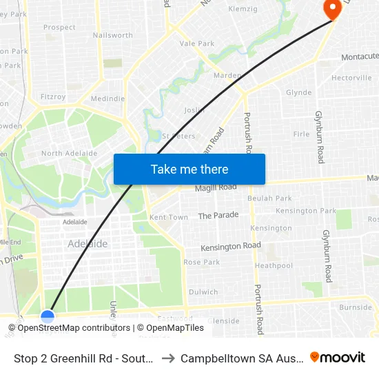 Stop 2 Greenhill Rd - South side to Campbelltown SA Australia map