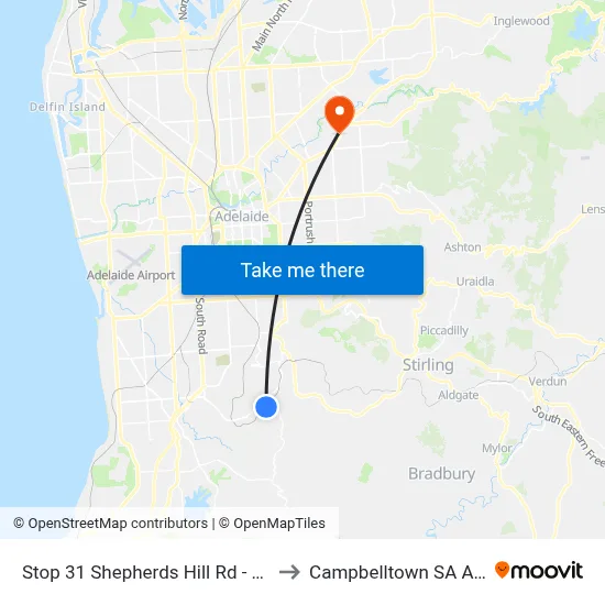 Stop 31 Shepherds Hill Rd - South side to Campbelltown SA Australia map