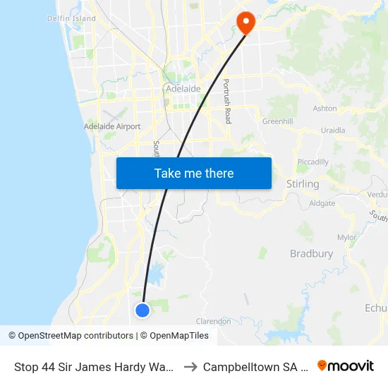 Stop 44 Sir James Hardy Way - West side to Campbelltown SA Australia map