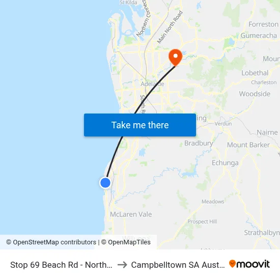 Stop 69 Beach Rd - North side to Campbelltown SA Australia map