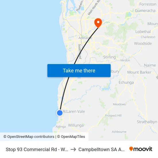 Stop 93 Commercial Rd - West side to Campbelltown SA Australia map
