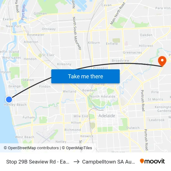 Stop 29B Seaview Rd - East side to Campbelltown SA Australia map
