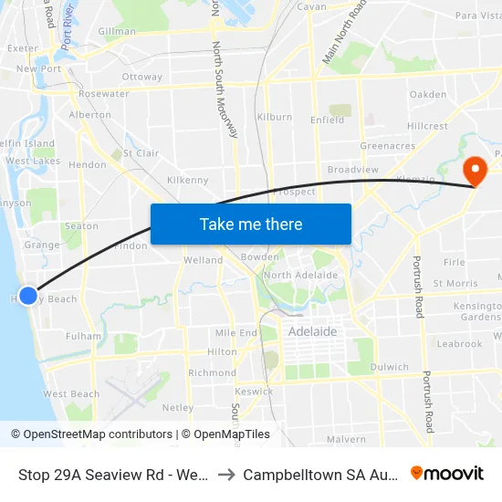 Stop 29A Seaview Rd - West side to Campbelltown SA Australia map