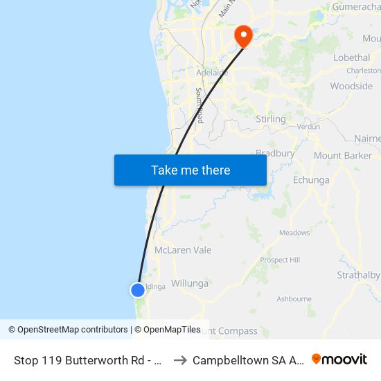 Stop 119 Butterworth Rd - North side to Campbelltown SA Australia map