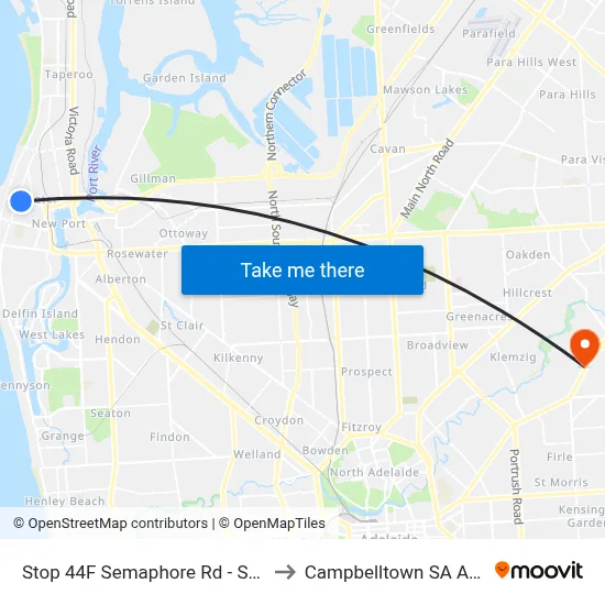 Stop 44F Semaphore Rd - South side to Campbelltown SA Australia map