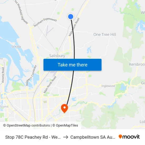 Stop 78C Peachey Rd - West side to Campbelltown SA Australia map