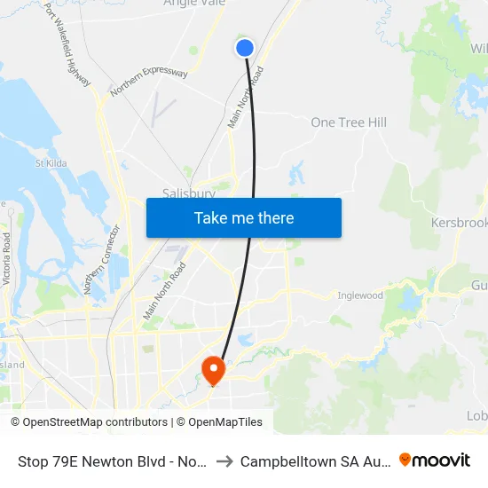 Stop 79E Newton Blvd - North side to Campbelltown SA Australia map