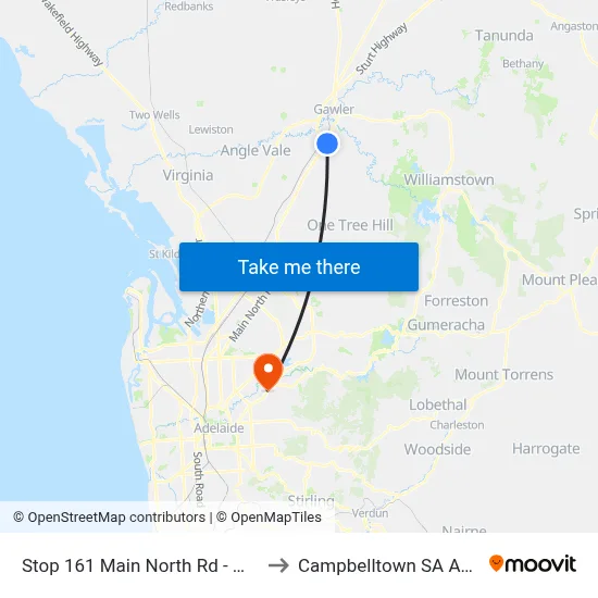 Stop 161 Main North Rd - West side to Campbelltown SA Australia map