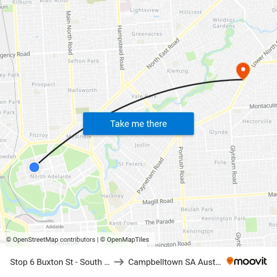 Stop 6 Buxton St - South side to Campbelltown SA Australia map